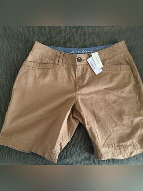 Eddie Bauer Men's Khaki Flat-Front Shorts
